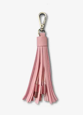 2-in-1 Pink Tassel Keychain Charging Cable