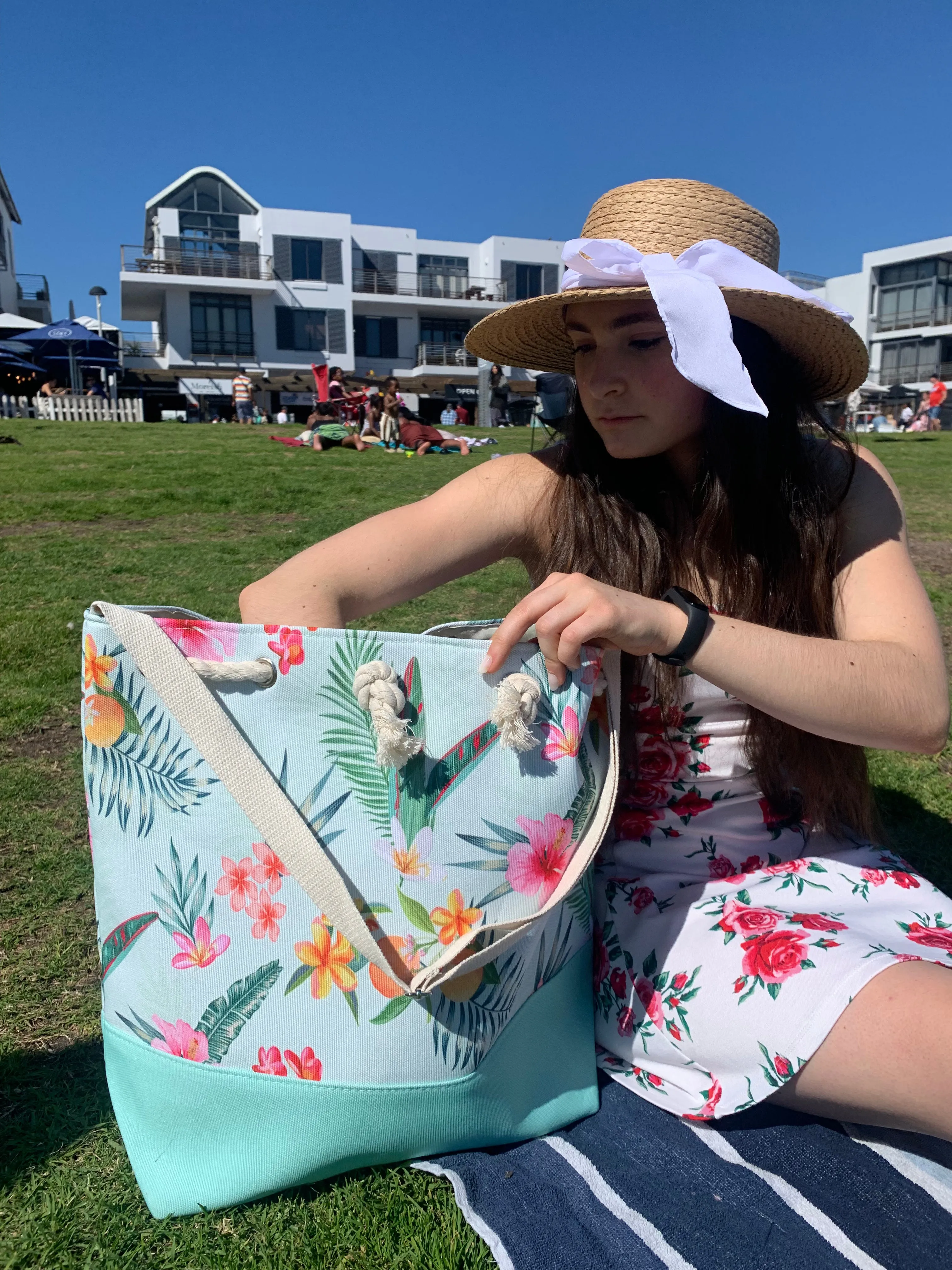 Beach Tote Bag - Tropical Design