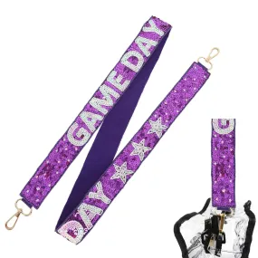 Beaded Game Day Purse Strap in Purple