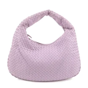 BOTTEGA VENETA Hobo Intrecciato Leather Shoulder Bag Purple