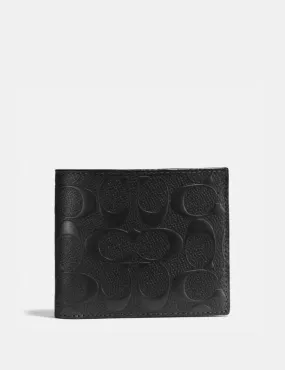 Coach Compact Id Wallet In Signature Leather Men Wallet