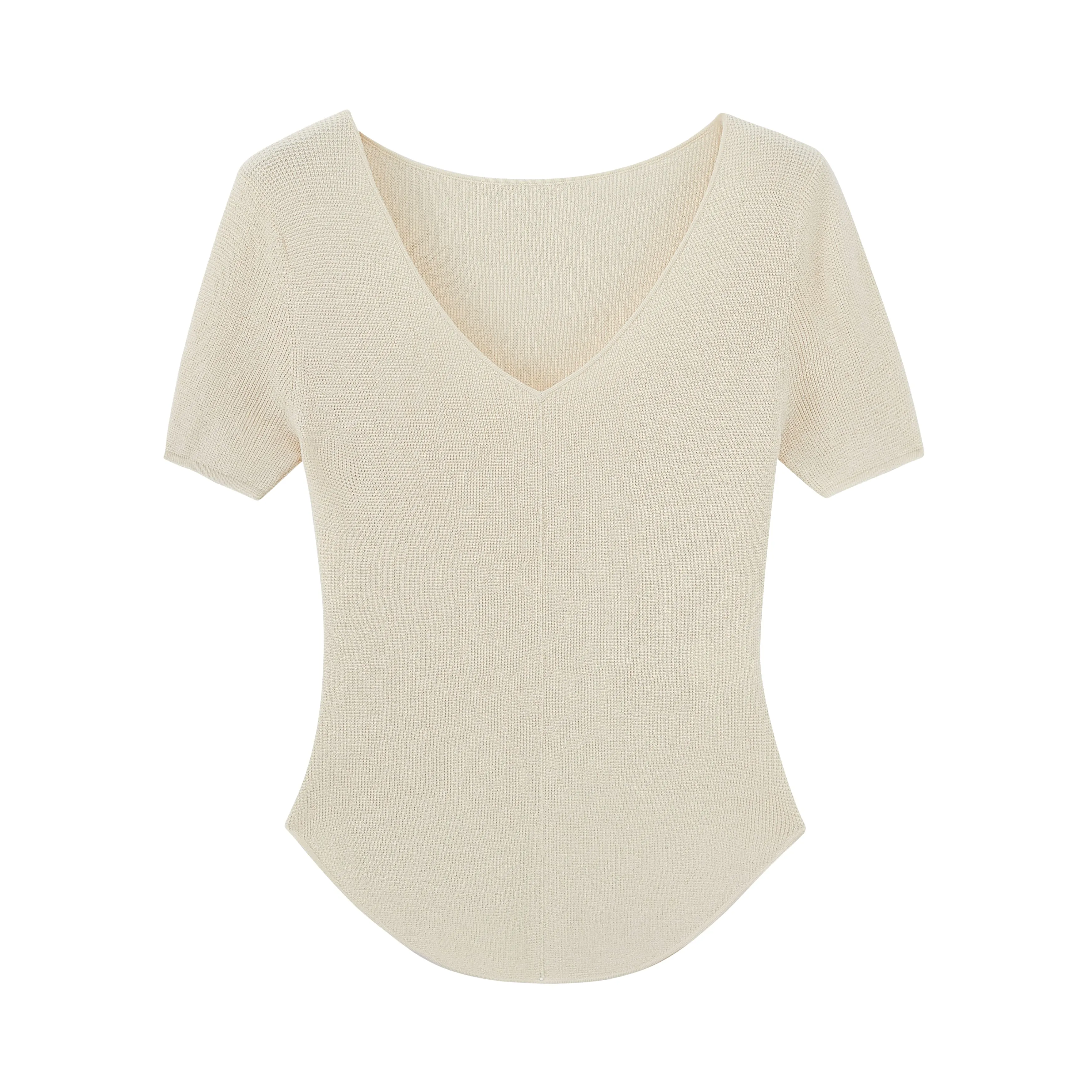 Easy Knit V-Neck Tee