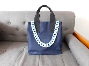 Essie  Denim Tote Bag - Navy Blue