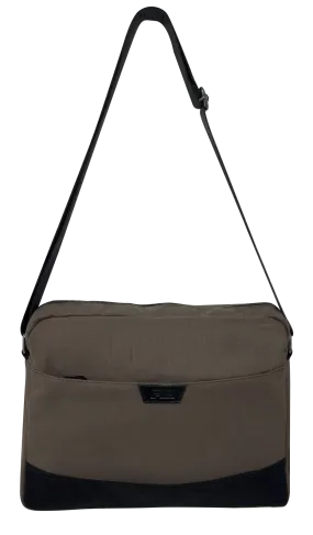 FIB Byron Canvas Laptop Messenger Bag Travel Shoulder Sling - Brown