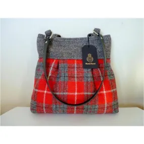 Harris Tweed Bag - Arncliffe Shoulder Bag - Red & Grey