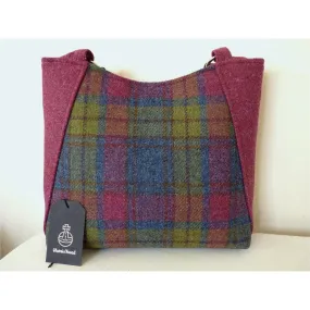 Harris Tweed Bag - Embsay Tote Bag - Raspberry & Multi