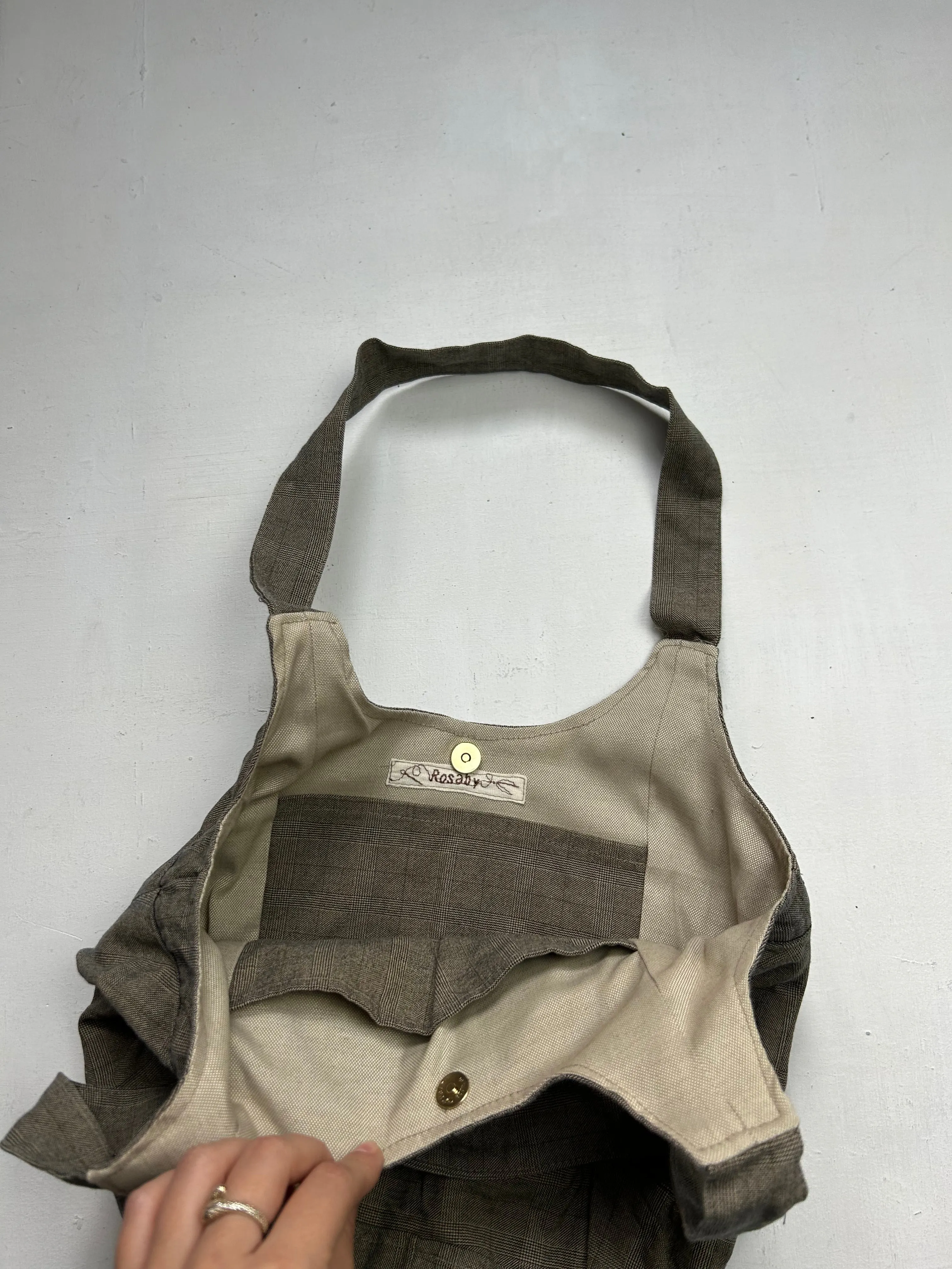 Khaki uni school besace shoulder bag