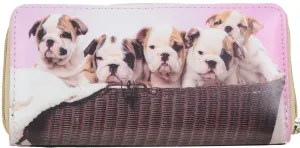 Kittens Puppies! Colorful Cute Bi-Fold Vegan Leather Wallets Set of 2