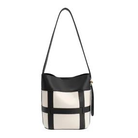 Melie Bianco Brynn Recycled Vegan Shoulder Bag - Black/White