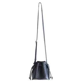 Mini Bucket Bag in Woven Noir