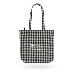 New York City Tote with Zipper and Inside Pocket, Gingham