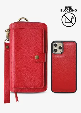 The Luxe Ultimate Wristlet Phone Case in Fire Red