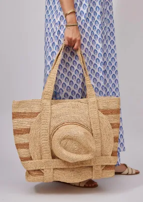 The Original Straw Traveler Bag - Toast Stripe